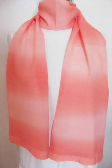 Coral gradation silk scarf