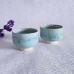Kiyomizu-ware-handmade-Sake-pair-cups-green