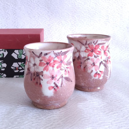 Handmade-Yunomi-Tea-Cups-Pair-Akebono-Sakura