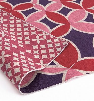 108cm Furoshiki Hemp & cotton Atarashiki Inishie Wine Red
