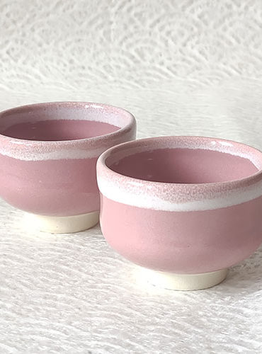 kiyomizu ware handmade-Sake-pair-cups-pink-2