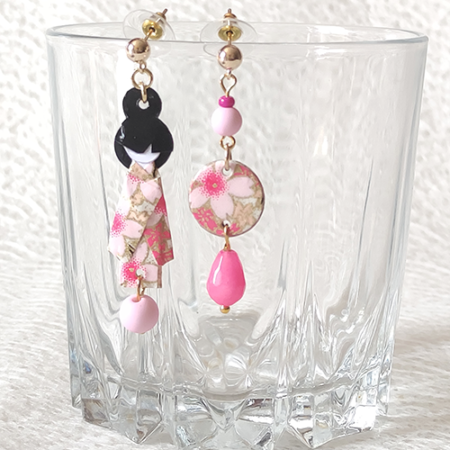 Handmade Origami Earrings | Maiko Pink