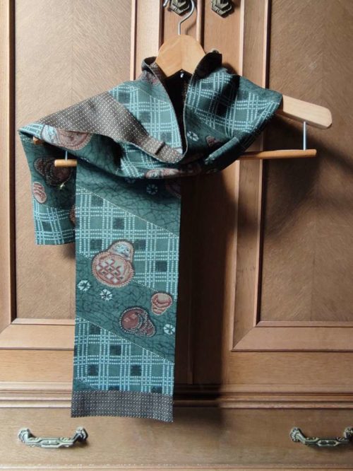 Handamde Kimono Scarf Wool | Daruma