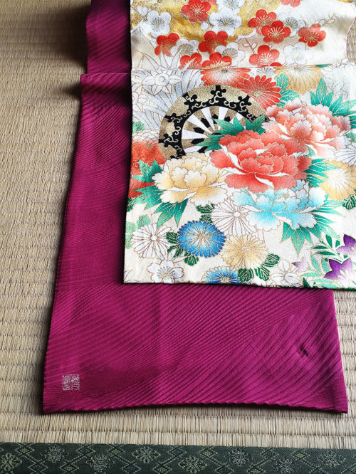 Japanese Handmade Kimono Silk Scarf Gosho Guruma j-okini Malta