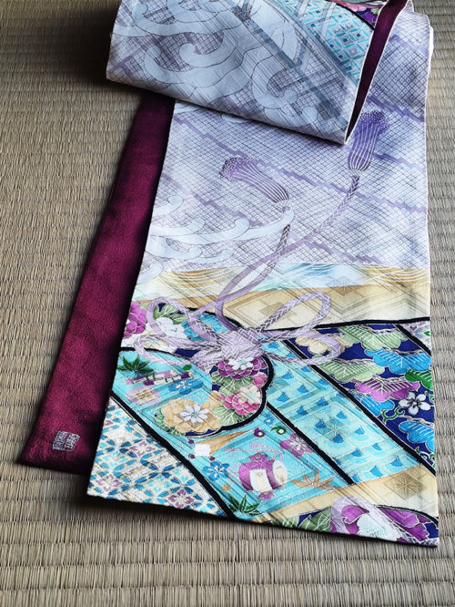 Handmade Kimono Silk Scarf Murasaki j-okini Malta