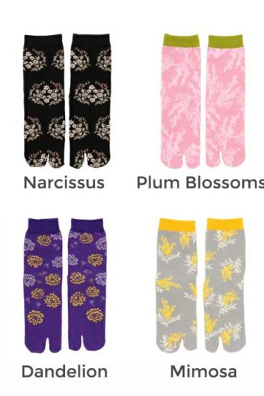 Birth Month Flower Tabi Socks | January – April
