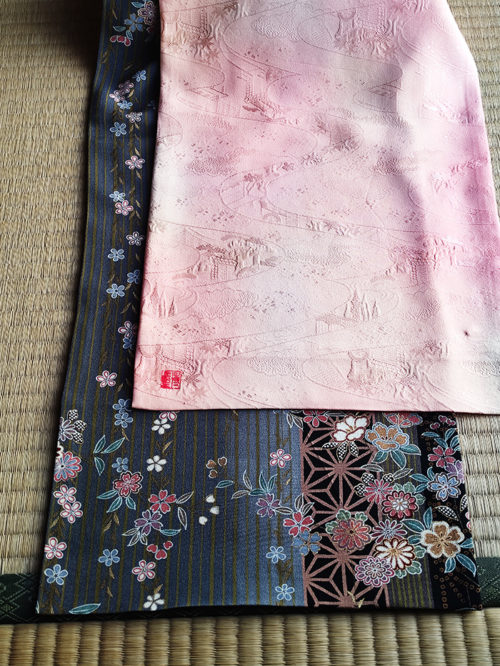 Japanese Handmade Kimono Silk Scarf Asanoha j-okini Malta