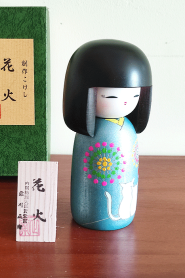 Japanese Kokeshi doll Hanabi Handmade wooden doll j-okini Malta