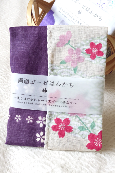 Double-sided Gauze Handkerchief | Sakura
