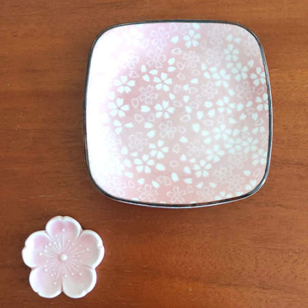 Sakura Plate and Chopsticks Rest