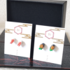 Fun earrings shaped like Japanese sushi. Choose between shrimp ('ebi') and sea urchin ('uni') designs. Colorful and under 1cm, suitable for both men and women. Available at j-okini in Malta