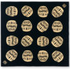 Large black Furoshiki cloth featuring Daruma doll design, symbolizing perseverance; ideal for wall decor, gift wrapping, or creating bags.. j-okini.com in Malta