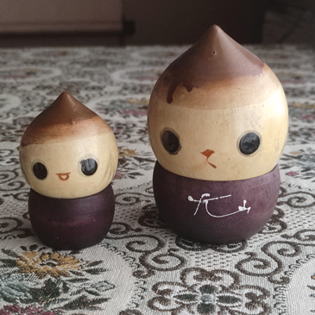 Vintage Donguri (Acorn) Wooden Dolls