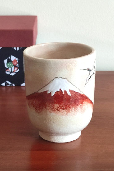 Kiyomizu-ware Handmade Yunomi Tea Cup | Red Fuji
