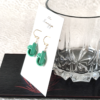 Handmade leather earrings with a delicate twist design in a traditional Japanese Hisui (jade green) color, showcasing Kyo-Yuzen dyeing craftsmanship. Gift idea from j-okini.com in Malta