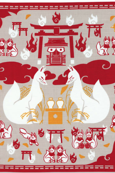 Inari Fox Furoshiki Wrapping Cloth (50cm x 50cm)