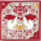 50cm cotton furoshiki with Inari fox design, symbolizing prosperity and success in Japanese Shinto culture.. j-okini.com in Malta