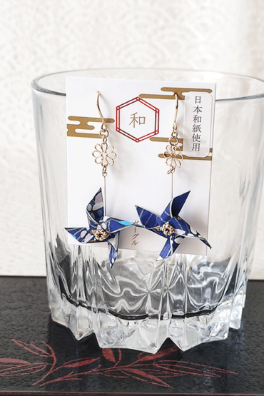 Handmade Washi Kazaguruma Earrings