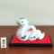 Porcelain Japanese Zodiac white snake figurine with a charming expression, decorated with pine, bamboo, and plum patterns, symbolizing prosperity and renewal. Buy at j-okini in Malta