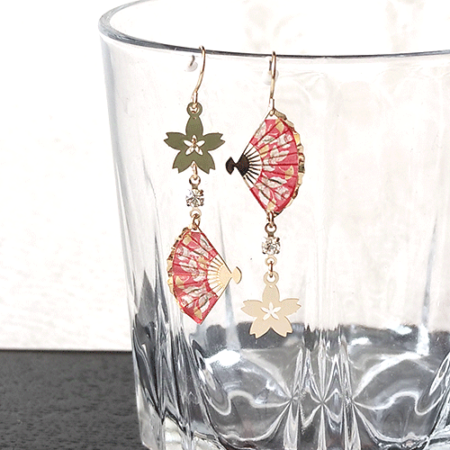 Sakura and Sensu Fan Earrings