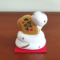 Japanese Zodiac figurine of a white snake wrapped around a golden koban coin inscribed with "招福" and "開運," symbolizing good fortune and prosperity. Buy it at j-okini in Malta