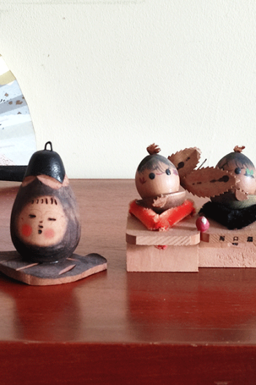 Set of 2 Vintage Wooden Dolls from the Showa Era