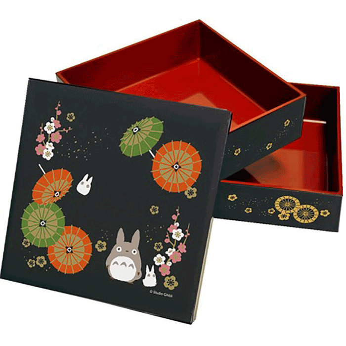 Totoro jubako bento box in black and two tier. Made in japan. Availabe at j-okini.com in Malta