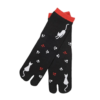 Black Japanese Tabi socks with a split-toe design, featuring cats design with footprints, suitable for EU sizes 37-40.. Buy it online at j-okini.com in Malta