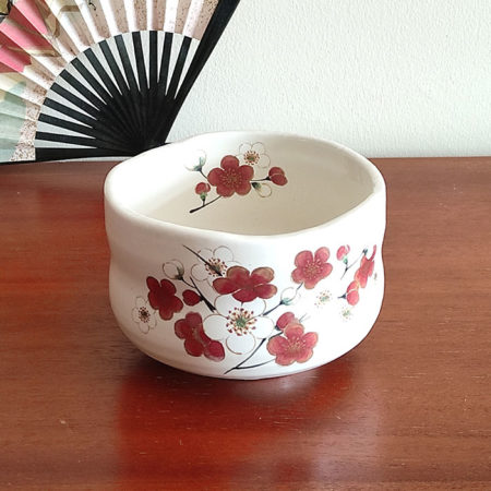 Mino Ware Kohiki Ume Small Matcha Bowl