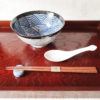 A beautifully curated Japanese donburi set featuring a Seigaiha-patterned bowl, white porcelain spoon, premium wooden chopsticks made of Keyaki wood, and a matching chopstick rest. Ideal for Japanese cuisine lovers and gift-giving. Available at j-okini.com in Malta