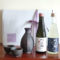 Two bottles of premium Sake and dark brown Sake Set in a gift box. Available at j-okini.com in Malta