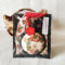 A Japanese-style portable hand mirror with a matching drawstring pouch, featuring traditional patterns and a decorative charm. Available at j-okini.com in malta